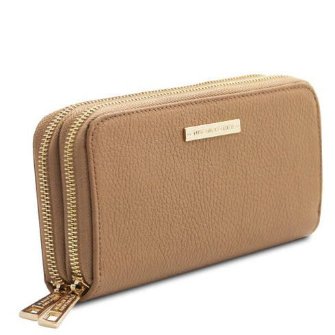 Mira - Double zip around leather wallet